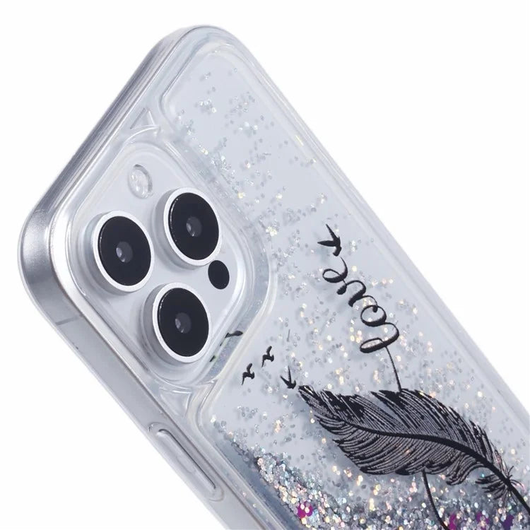 For iPhone 16 Pro Max Case Floating Quicksand Pattern Soft TPU Back Cover