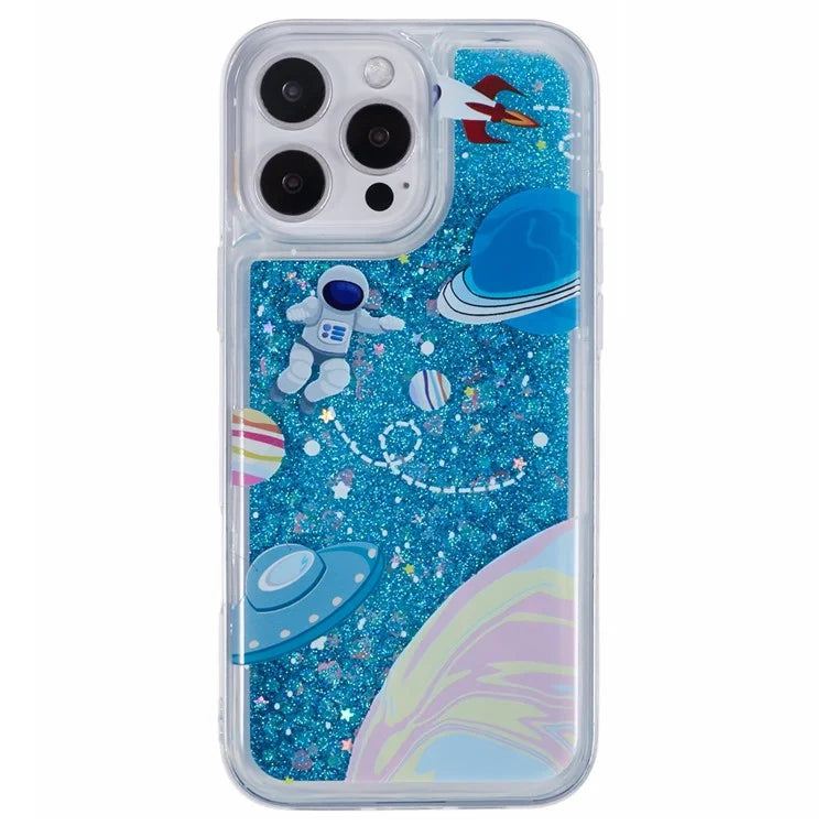 For iPhone 16 Pro Max Case Floating Quicksand Pattern Soft TPU Back Cover