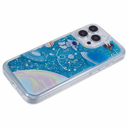 For iPhone 16 Pro Max Case Floating Quicksand Pattern Soft TPU Back Cover