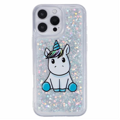 For iPhone 16 Pro Max Case Floating Quicksand Pattern Soft TPU Back Cover