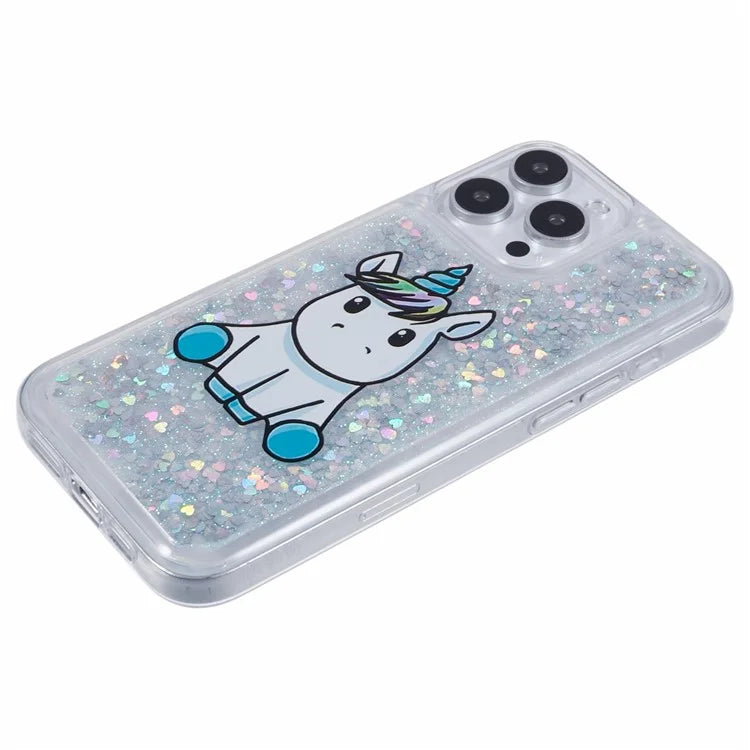For iPhone 16 Pro Max Case Floating Quicksand Pattern Soft TPU Back Cover