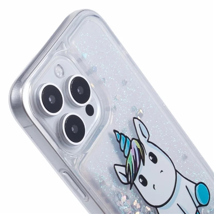 For iPhone 16 Pro Max Case Floating Quicksand Pattern Soft TPU Back Cover