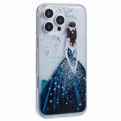 For iPhone 16 Pro Max Case Floating Quicksand Pattern Soft TPU Back Cover