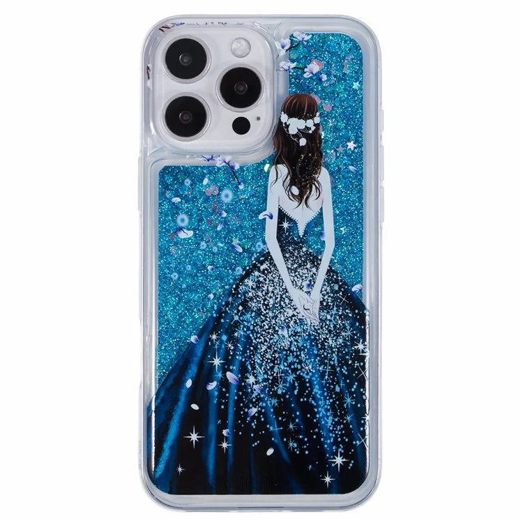 For iPhone 16 Pro Max Case Floating Quicksand Pattern Soft TPU Back Cover