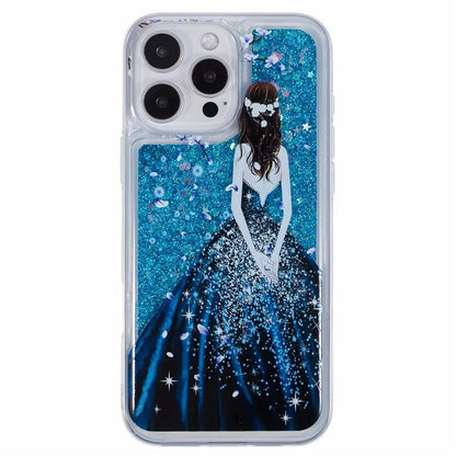 For iPhone 16 Pro Max Case Floating Quicksand Pattern Soft TPU Back Cover