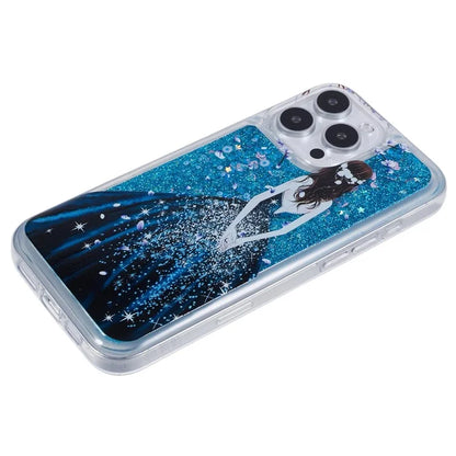 For iPhone 16 Pro Max Case Floating Quicksand Pattern Soft TPU Back Cover
