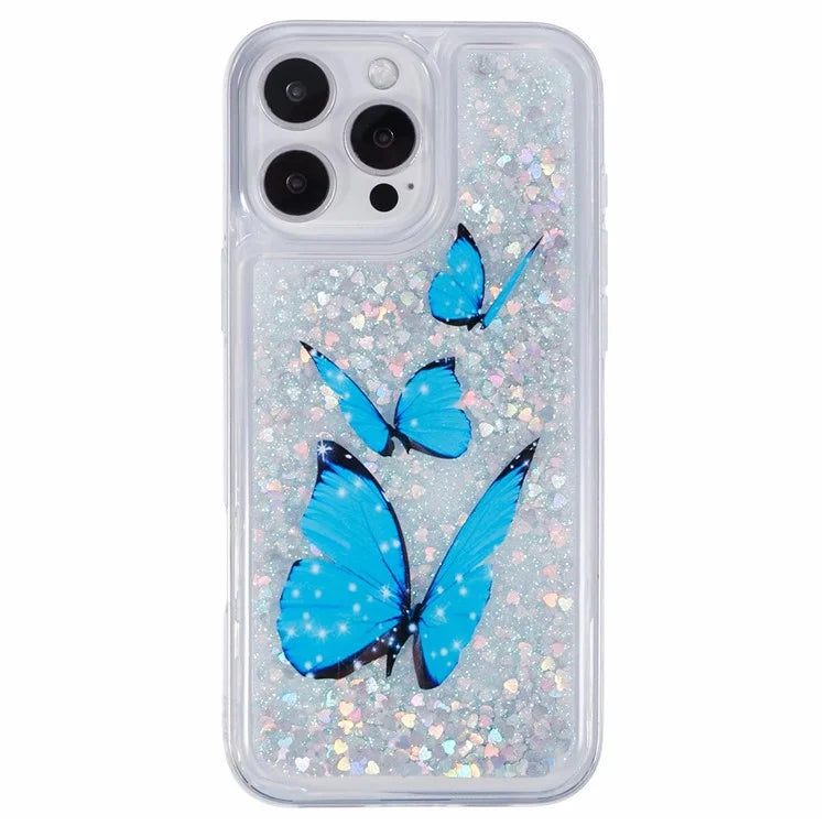 For iPhone 16 Pro Max Case Floating Quicksand Pattern Soft TPU Back Cover