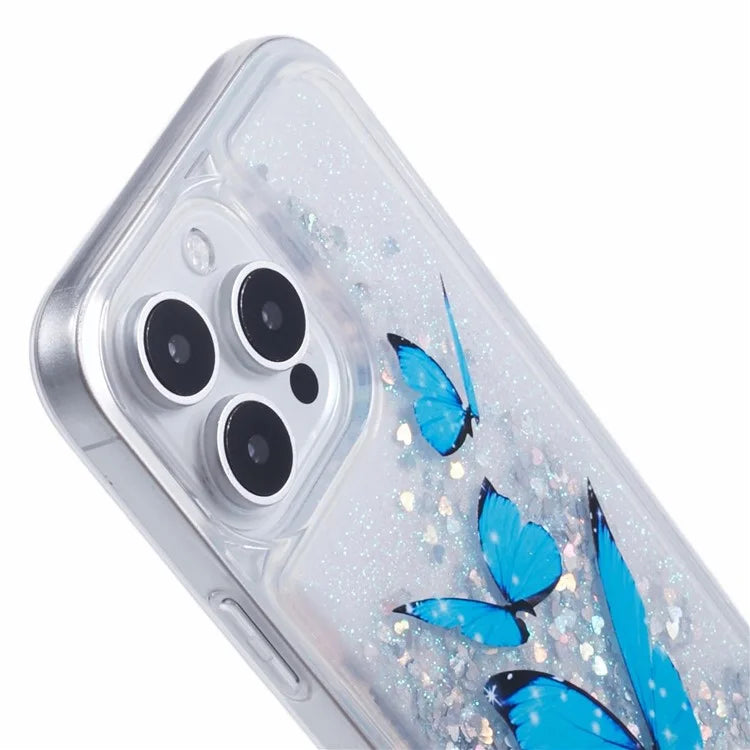 For iPhone 16 Pro Max Case Floating Quicksand Pattern Soft TPU Back Cover