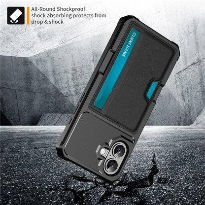 For iPhone 16 Case Card Slot Leather+TPU Defender Phone Cover