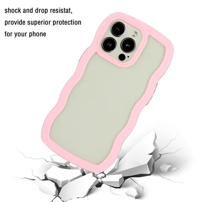 For iPhone 16 Pro Case Wavy Edge Design PC + TPU Shockproof Phone Cover