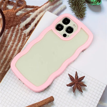For iPhone 16 Pro Case Wavy Edge Design PC + TPU Shockproof Phone Cover