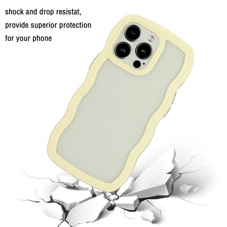 For iPhone 16 Pro Case Wavy Edge Design PC + TPU Shockproof Phone Cover