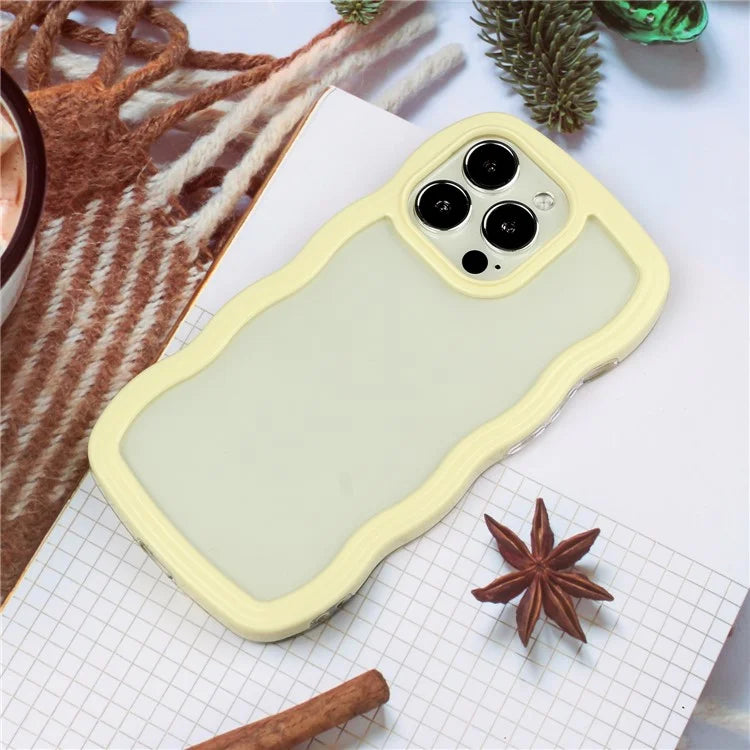 For iPhone 16 Pro Case Wavy Edge Design PC + TPU Shockproof Phone Cover