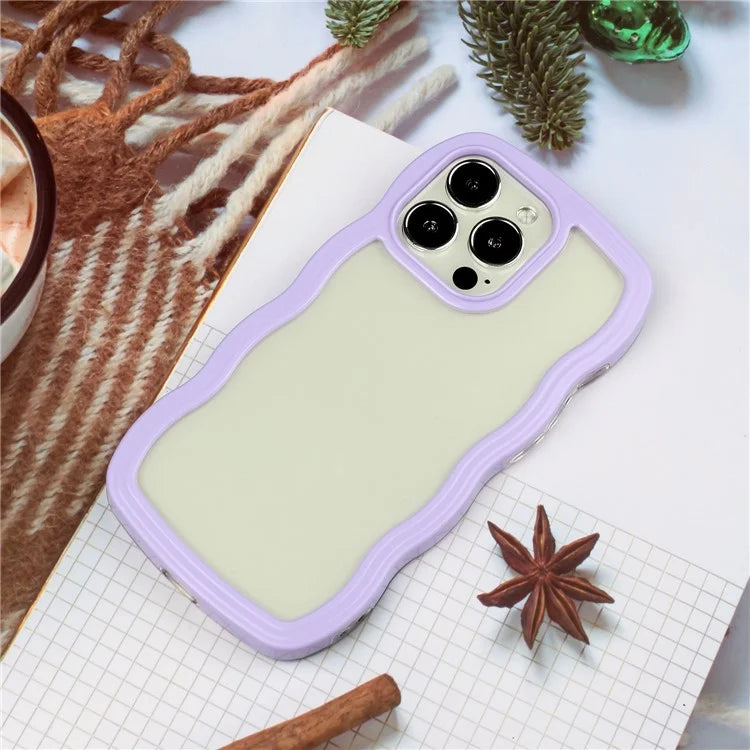 For iPhone 16 Pro Case Wavy Edge Design PC + TPU Shockproof Phone Cover