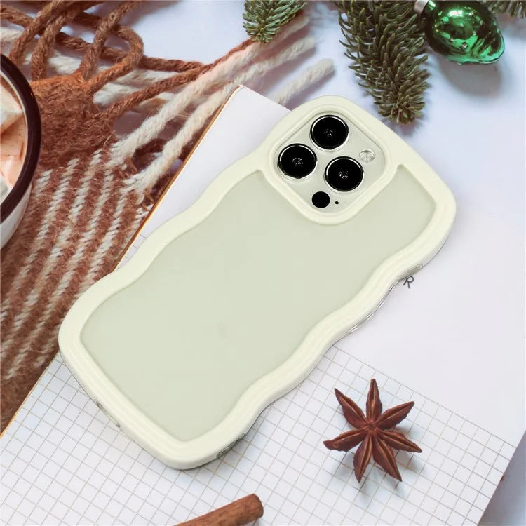 For iPhone 16 Pro Case Wavy Edge Design PC + TPU Shockproof Phone Cover