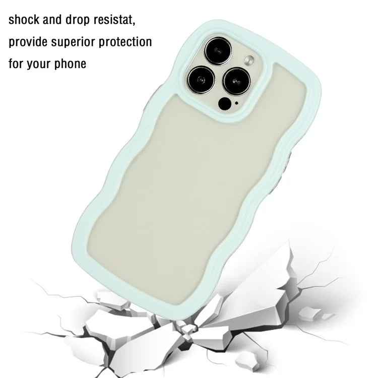 For iPhone 16 Pro Case Wavy Edge Design PC + TPU Shockproof Phone Cover