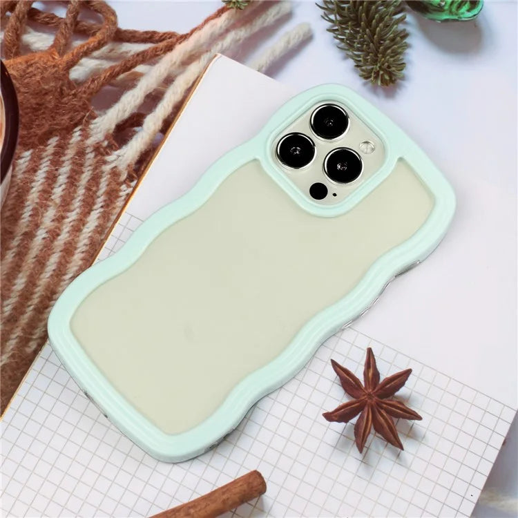 For iPhone 16 Pro Case Wavy Edge Design PC + TPU Shockproof Phone Cover