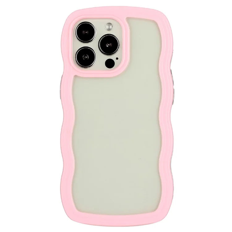 For iPhone 16 Pro Max Case Wavy Edge Design PC + TPU Shockproof Phone Cover