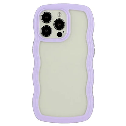 For iPhone 16 Pro Max Case Wavy Edge Design PC + TPU Shockproof Phone Cover