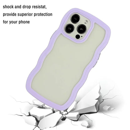 For iPhone 16 Pro Max Case Wavy Edge Design PC + TPU Shockproof Phone Cover