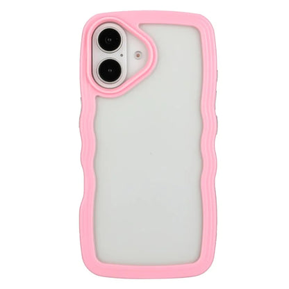 For iPhone 16 Case Wavy Edge Design PC + TPU Shockproof Phone Cover