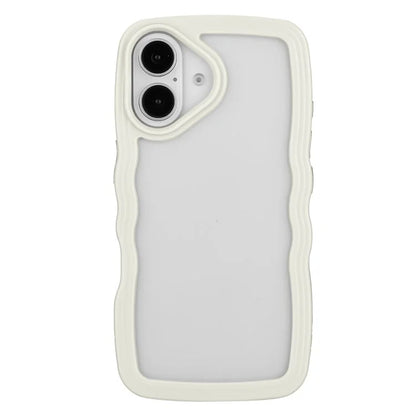 For iPhone 16 Case Wavy Edge Design PC + TPU Shockproof Phone Cover