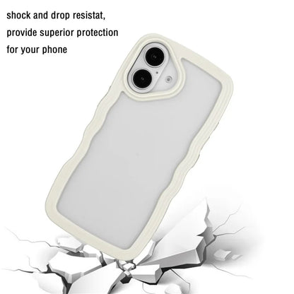For iPhone 16 Case Wavy Edge Design PC + TPU Shockproof Phone Cover
