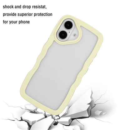 For iPhone 16 Case Wavy Edge Design PC + TPU Shockproof Phone Cover
