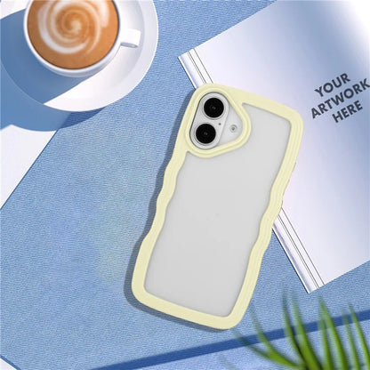 For iPhone 16 Case Wavy Edge Design PC + TPU Shockproof Phone Cover