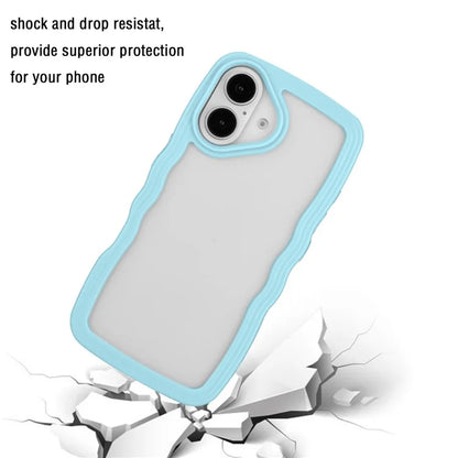 For iPhone 16 Case Wavy Edge Design PC + TPU Shockproof Phone Cover