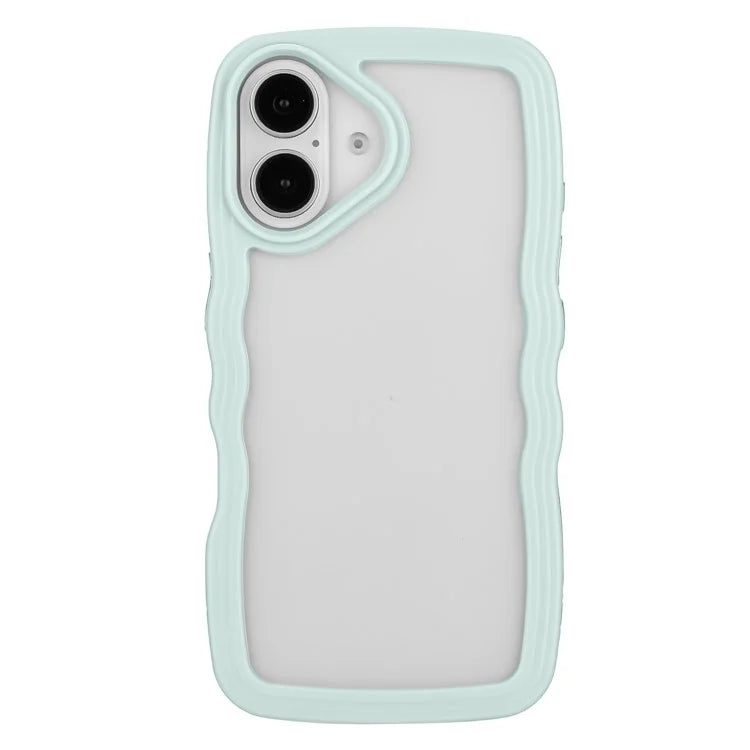 For iPhone 16 Case Wavy Edge Design PC + TPU Shockproof Phone Cover