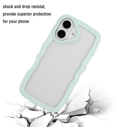 For iPhone 16 Case Wavy Edge Design PC + TPU Shockproof Phone Cover