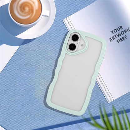 For iPhone 16 Case Wavy Edge Design PC + TPU Shockproof Phone Cover