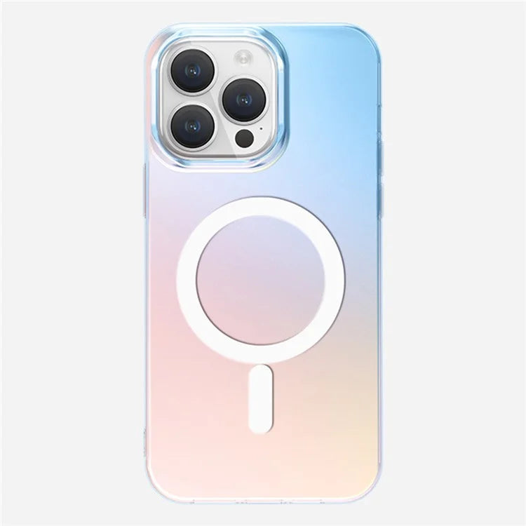 For iPhone 15 Pro Max Case Compatible with MagSafe Laser Gradient Effect TPU+PC Phone Cover
