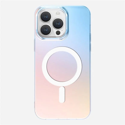 For iPhone 16 Pro Max Case Compatible with MagSafe Laser Gradient Effect TPU+PC Phone Cover