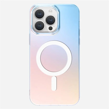 For iPhone 14 Pro Max Case Compatible with MagSafe Laser Gradient Effect TPU+PC Phone Cover