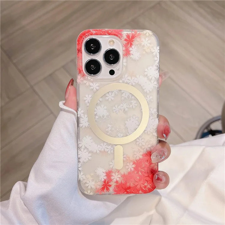 For iPhone 16 Pro Case Compatible with MagSafe Dual-Layer IMD Printed TPU+PC Anti-Drop Phone Cover