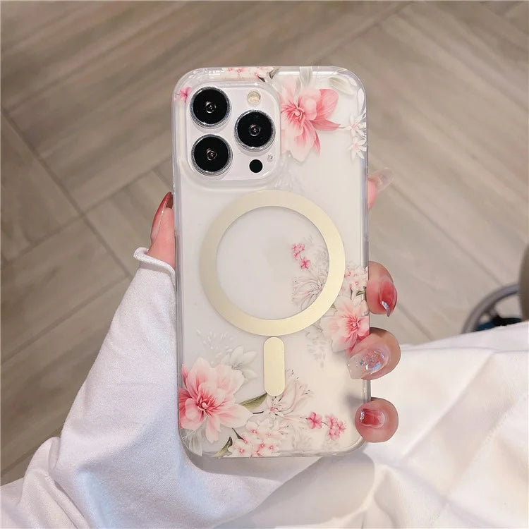 For iPhone 16 Pro Case Compatible with MagSafe Dual-Layer IMD Printed TPU+PC Anti-Drop Phone Cover