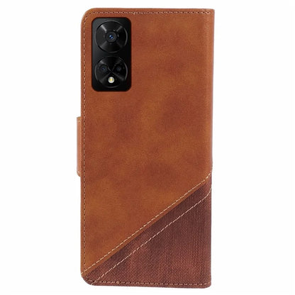For TCL 50 5G Case Splicing Texture Leather Phone Cover Viewing Stand