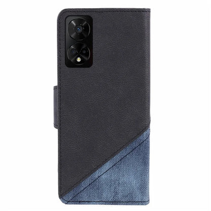 For TCL 50 5G Case Splicing Texture Leather Phone Cover Viewing Stand