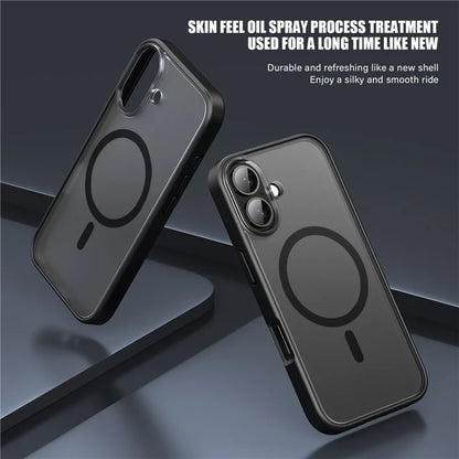 For iPhone 16 Plus Case Matte PC+TPU Phone Cover Compatible with MagSafe