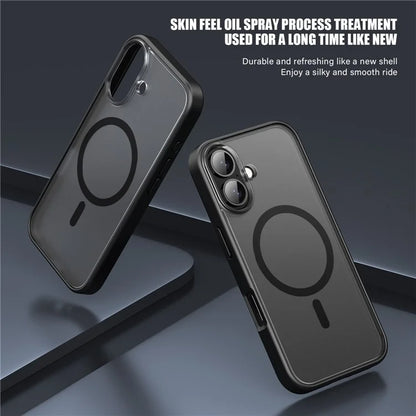 For iPhone 16 Case Matte PC+TPU Phone Cover Compatible with MagSafe
