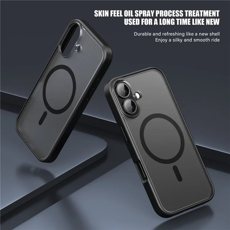 For iPhone 16 Case Matte PC+TPU Phone Cover Compatible with MagSafe