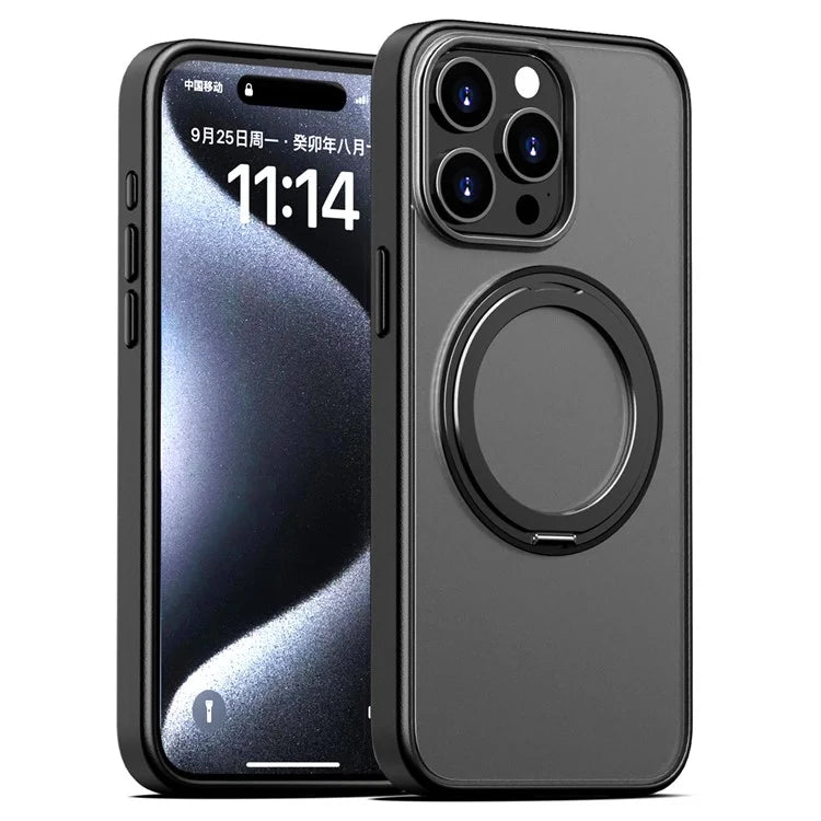 For iPhone 16 Pro Case Compatible with MagSafe PC+TPU Phone Cover Kickstand