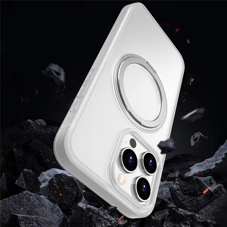 For iPhone 16 Pro Case Compatible with MagSafe PC+TPU Phone Cover Kickstand