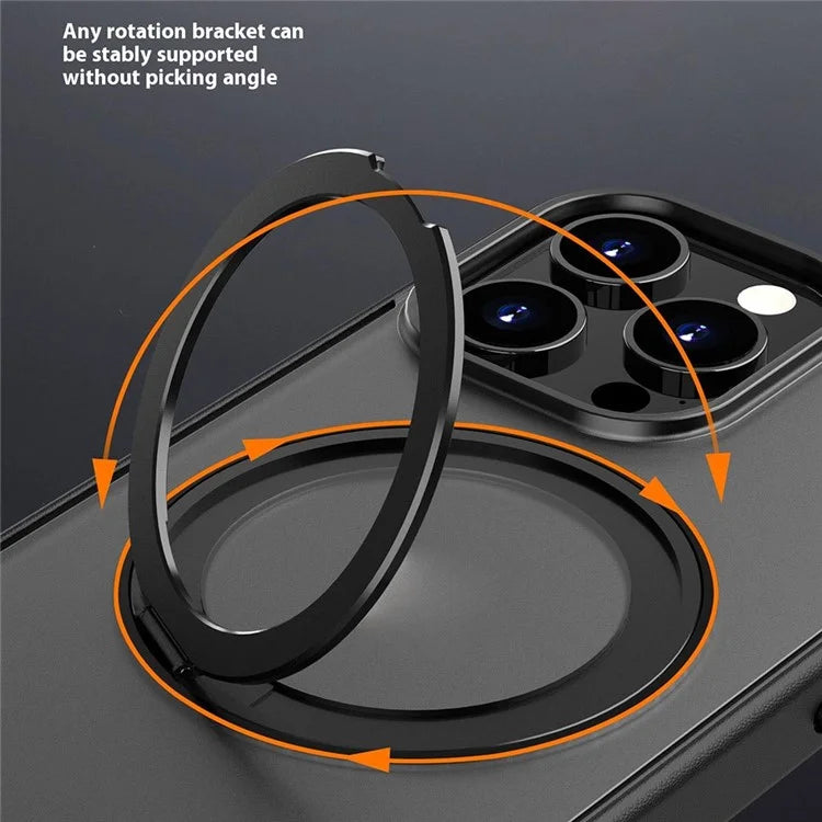 For iPhone 16 Pro Case Compatible with MagSafe PC+TPU Phone Cover Kickstand