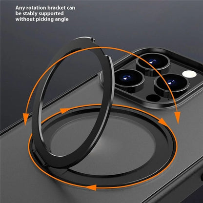 For iPhone 16 Pro Case Compatible with MagSafe PC+TPU Phone Cover Kickstand