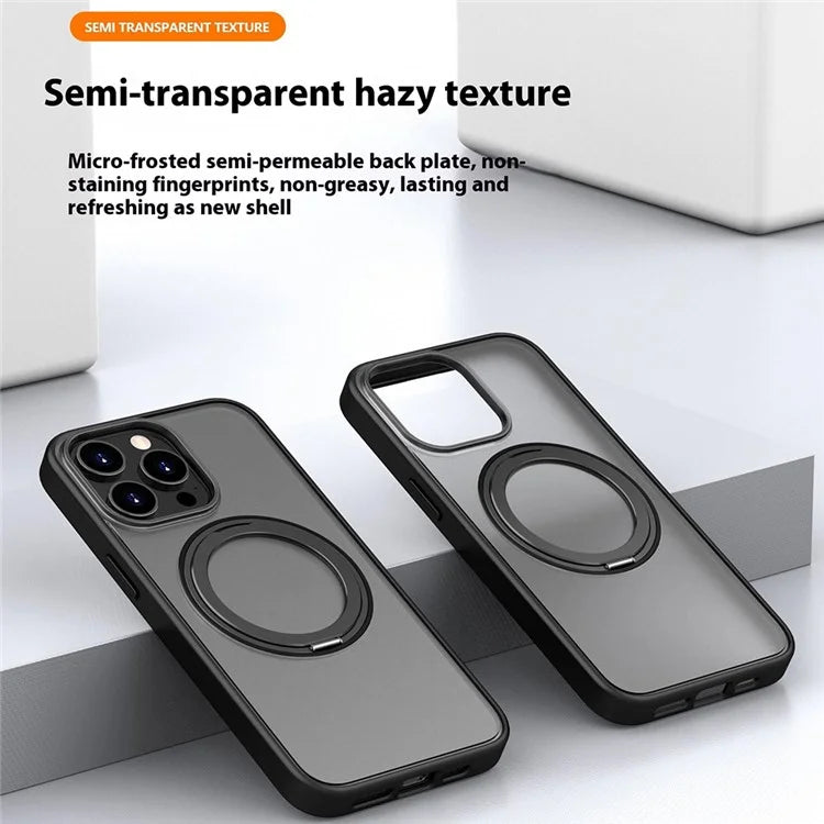 For iPhone 16 Pro Case Compatible with MagSafe PC+TPU Phone Cover Kickstand