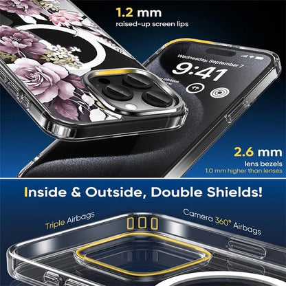 For iPhone 16 Pro Max Case TPU+PC Phone Cover Compatible with MagSafe