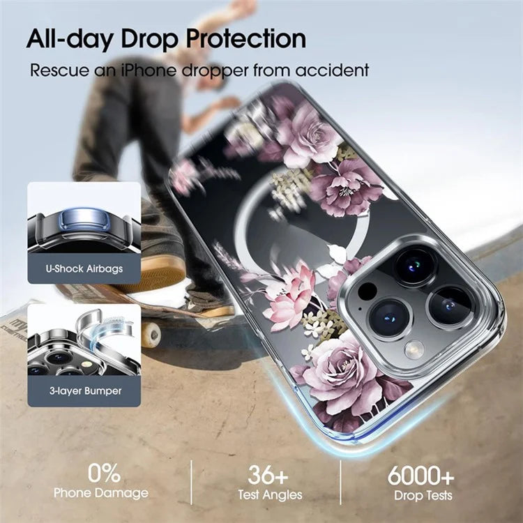 For iPhone 16 Pro Max Case TPU+PC Phone Cover Compatible with MagSafe